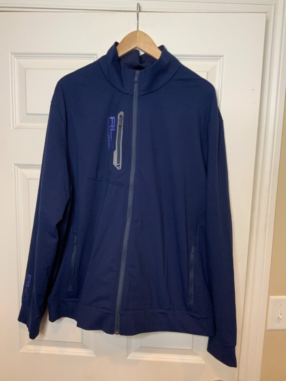 RLX Ralph Lauren Navy Blue Zip-Up Track Jacket, Size 2XL